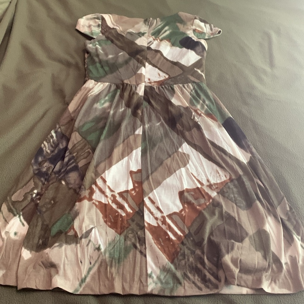 Coldwater Creek short sleeve multi color dress.  Zip back. Size 6 - Picture 4 of 8